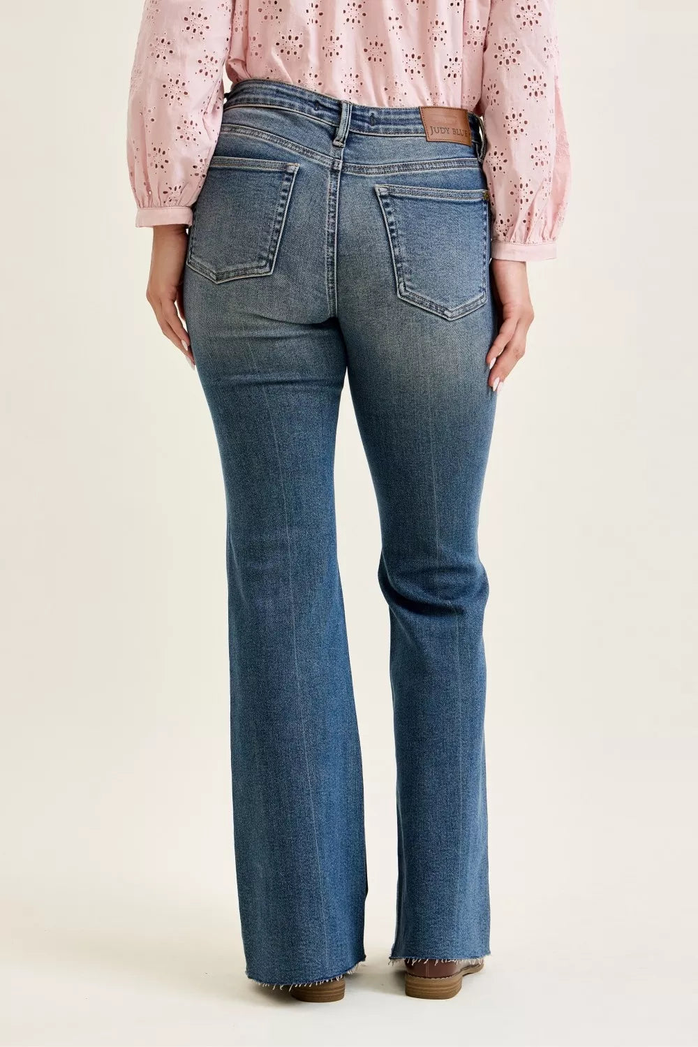 Judy Blue Mid Rise Flare Jeans with Front Flap Pockets - Be Bliss Boutique