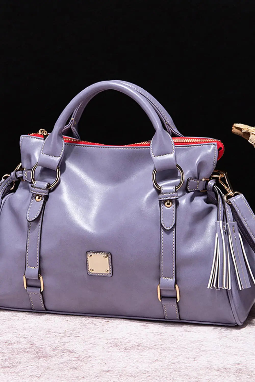 PU Leather Handbag with Tassels - Be Bliss Boutique