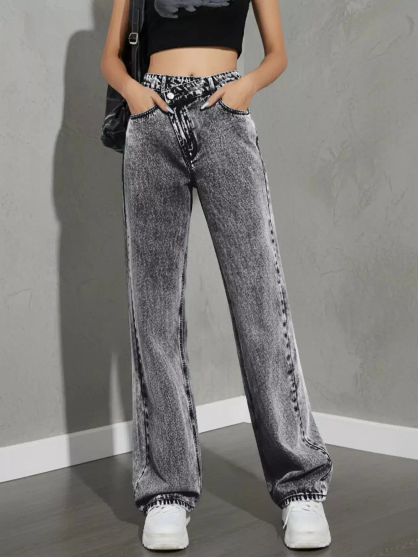 High Waist Wide Leg Denim Jeans - Be Bliss Boutique