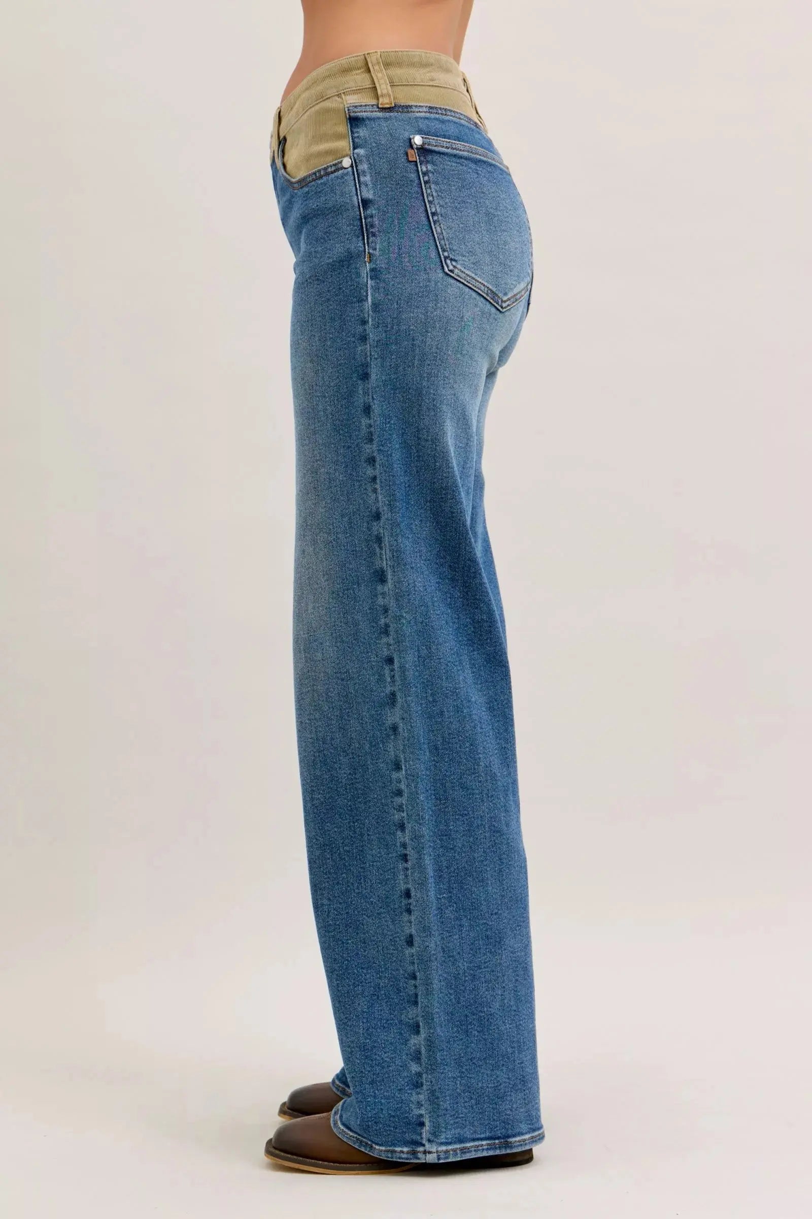 Judy Blue Jeans - MR Column Straight Jeans with Corduroy Waist - Be Bliss Boutique