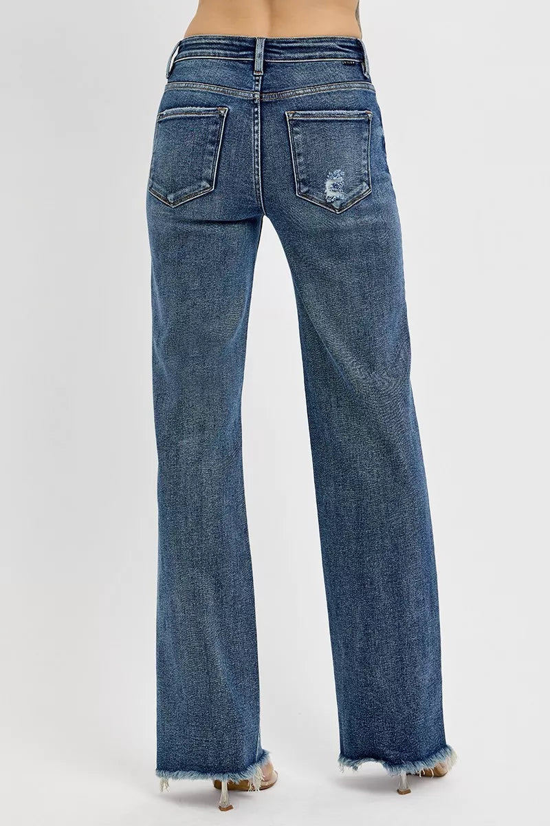 RISEN Full Size Tummy Control High Rise Long Straight Jeans Plus Size -  Be Bliss Boutique