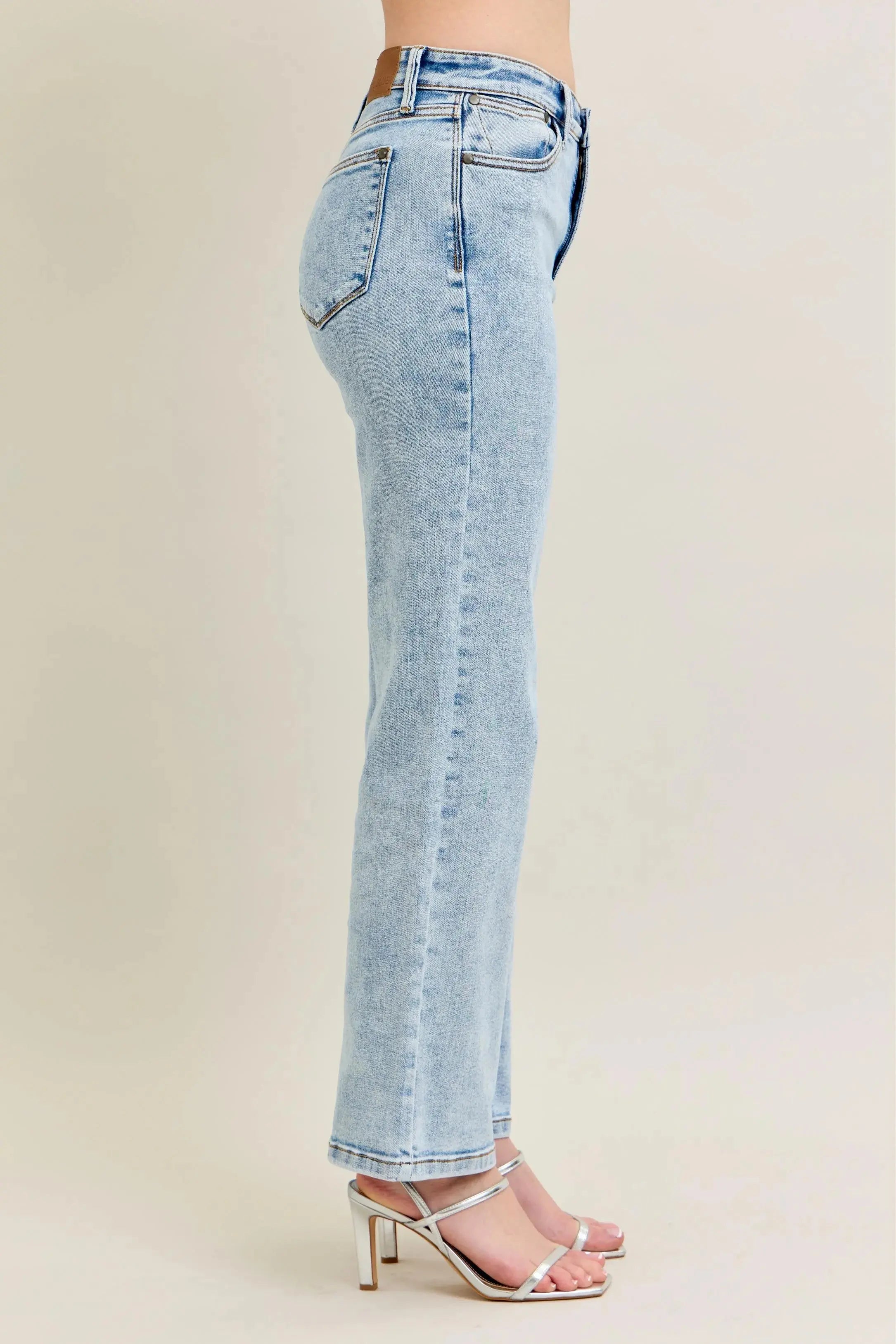 High Waist Stone Wash Straight Leg Judy Blue Jeans – Full & Plus Size - Be Bliss Boutique