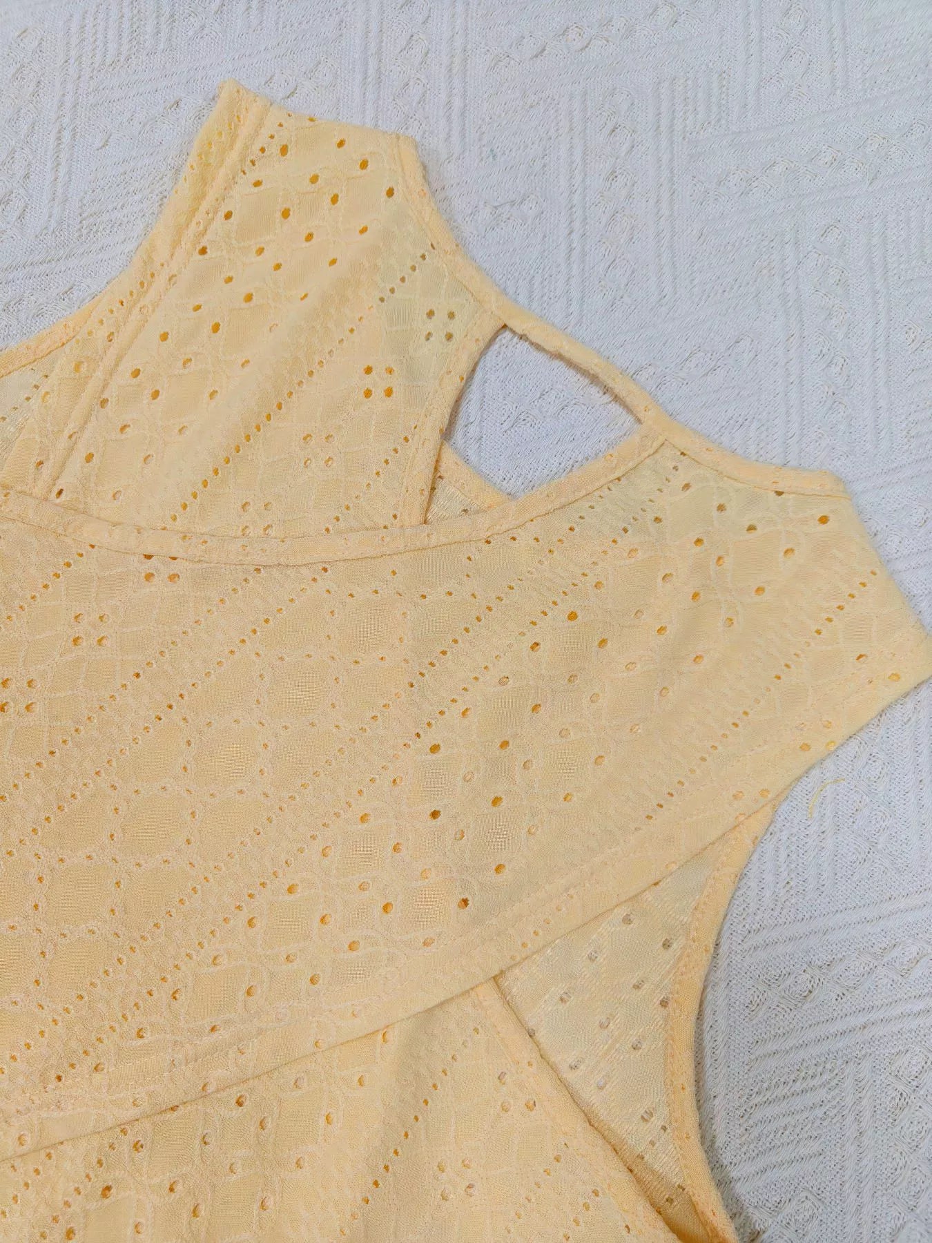 Hollow-Out Knit Tank Top - Be Bliss Boutique
