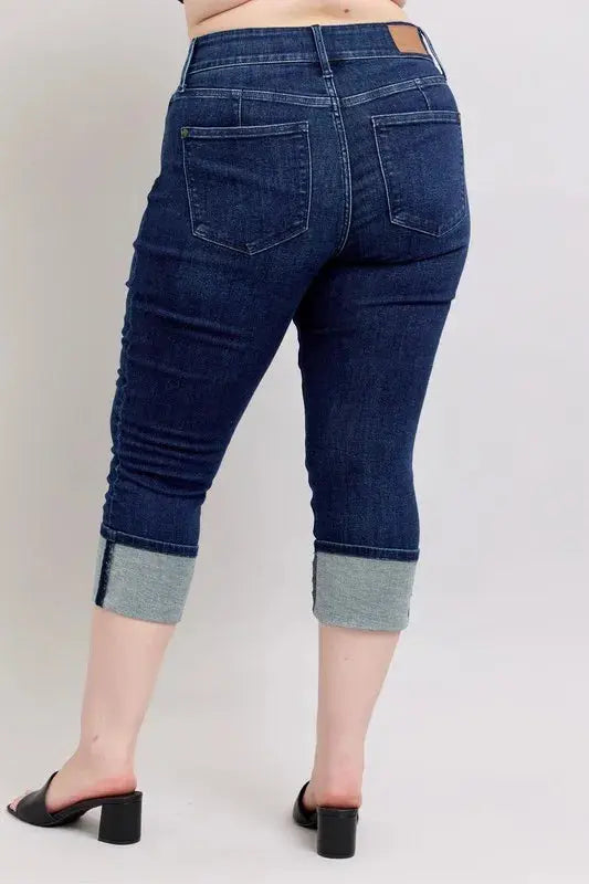High-Waist Double Waist Band Skinny Leg Judy Blue Jeans - Be Bliss Boutique