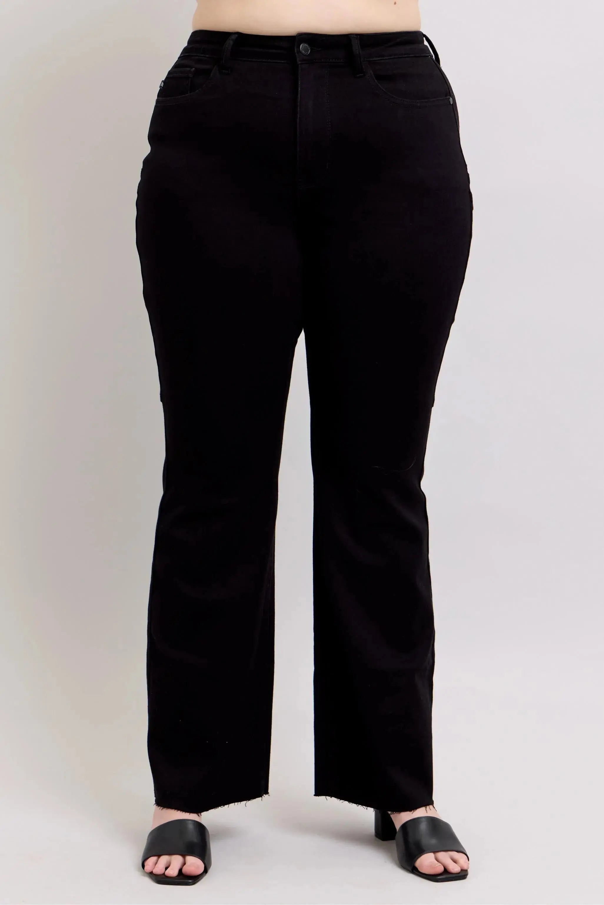 Plus Size High Waist Star Seam Detail Flare Leg Judy Blue Jeans - Be Bliss Boutique