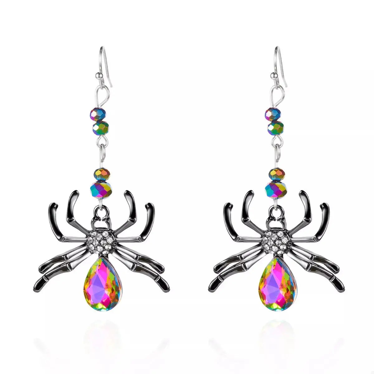 Crystal Spider Halloween Dangle Earrings - Be Bliss Boutique