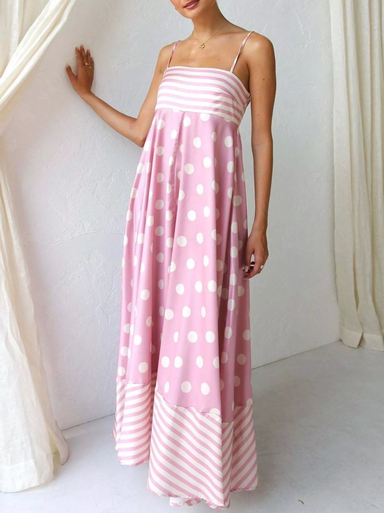 Printed Spaghetti Strap Maxi Dress - Be Bliss Boutique