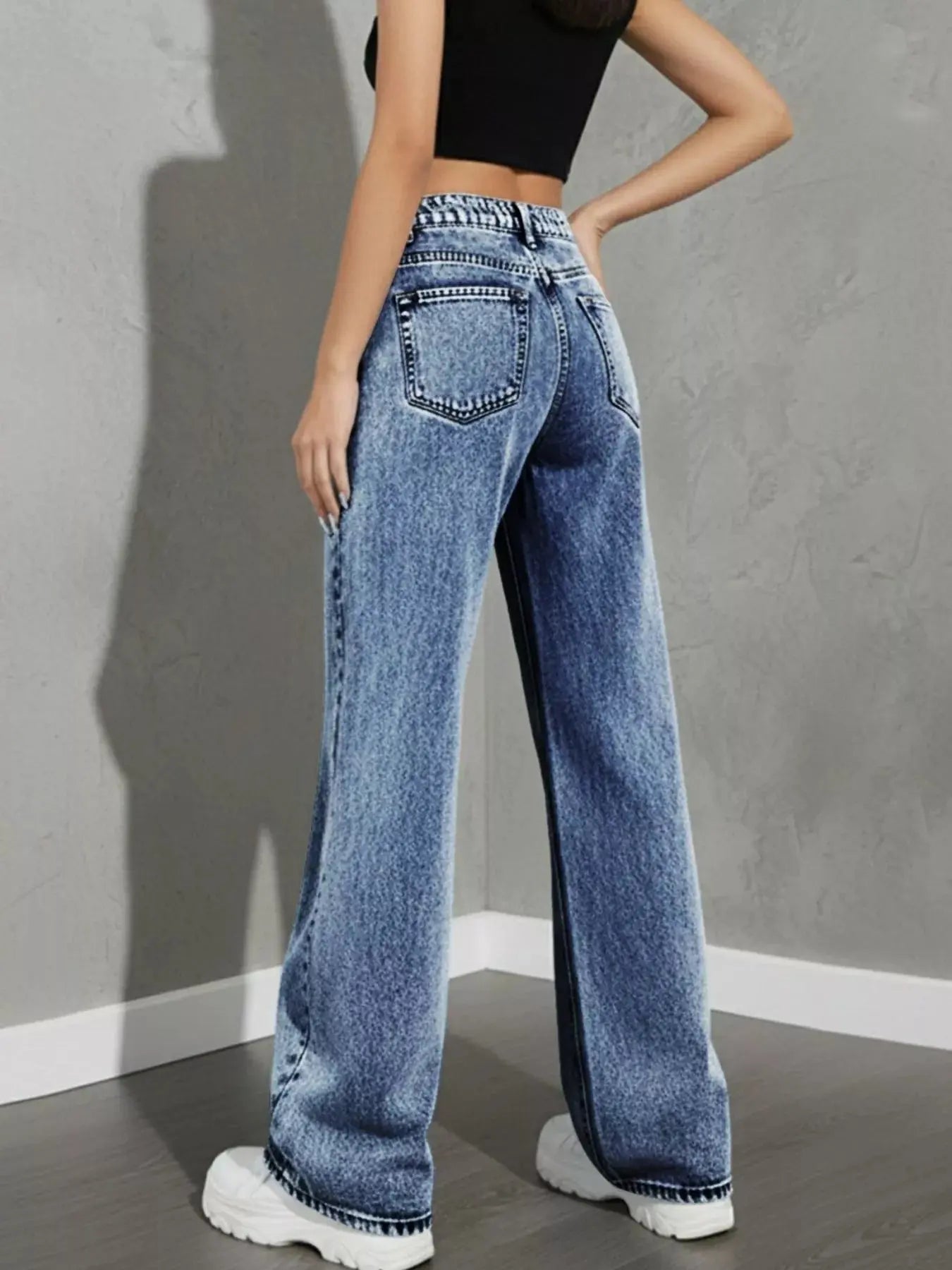High Waist Wide Leg Denim Jeans - Be Bliss Boutique