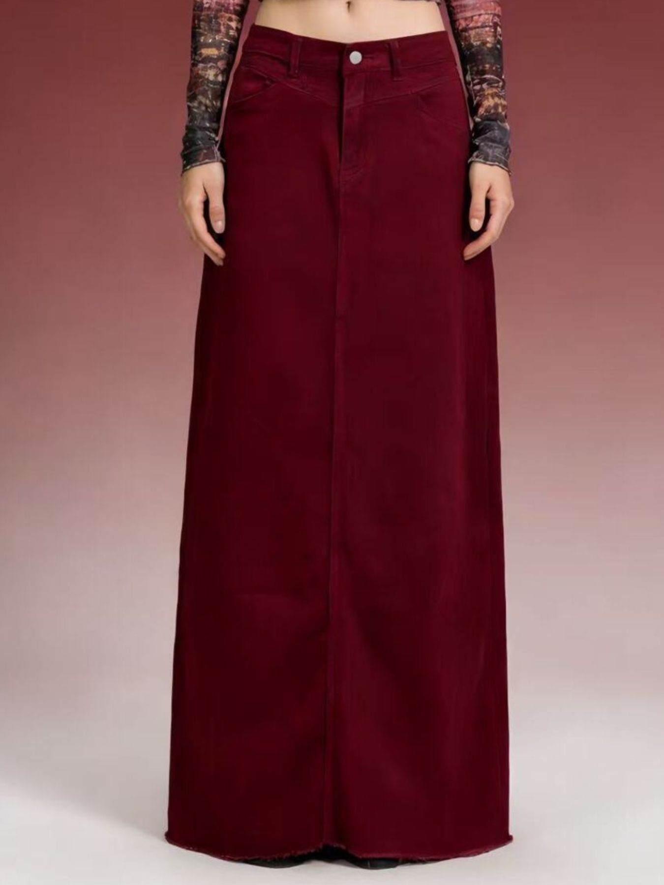 Raw Hem Maxi Denim Skirt - Be Bliss Boutique