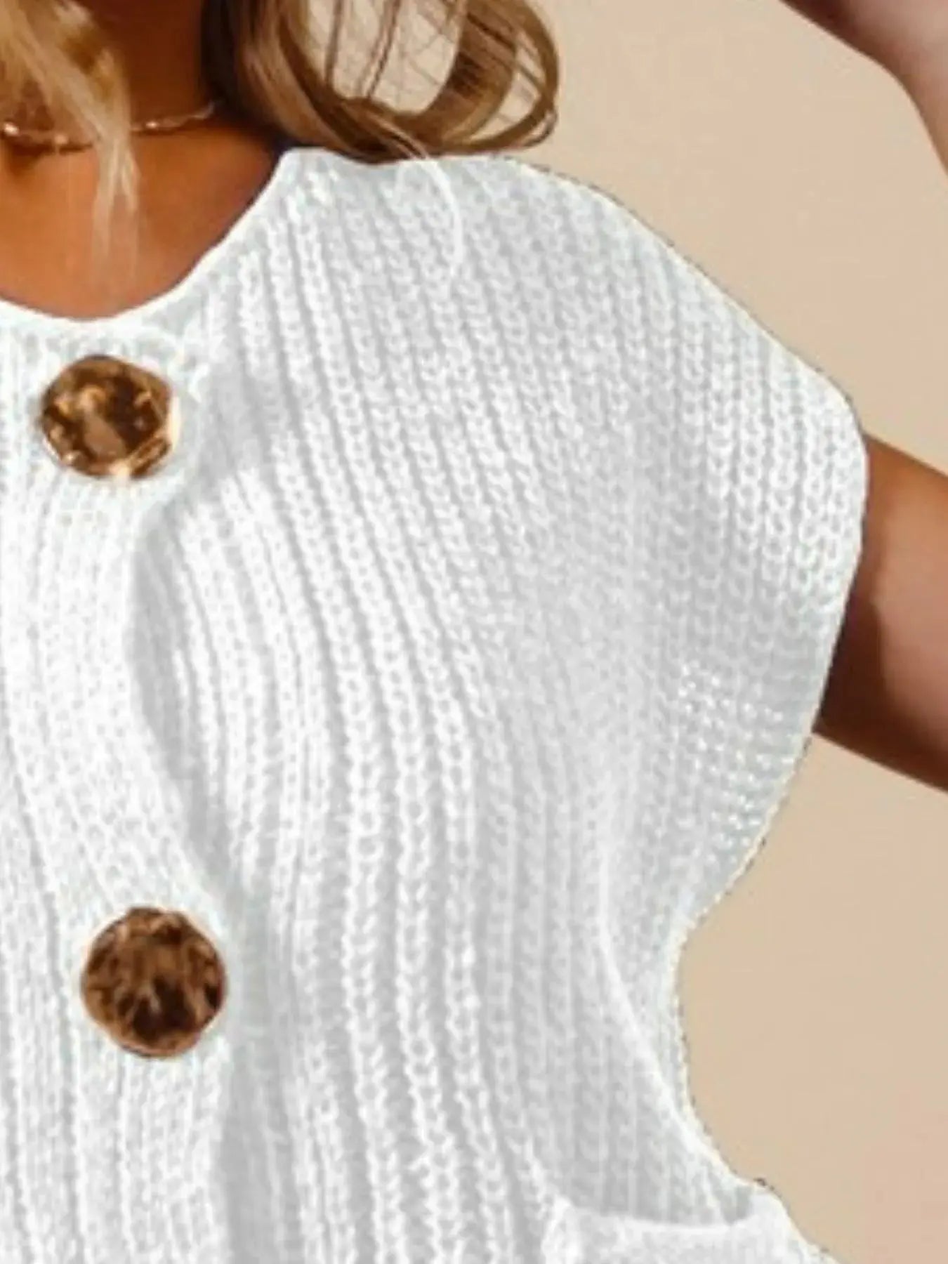 SO ME Big Metal Button Front Sweater Vest - Be Bliss Boutique
