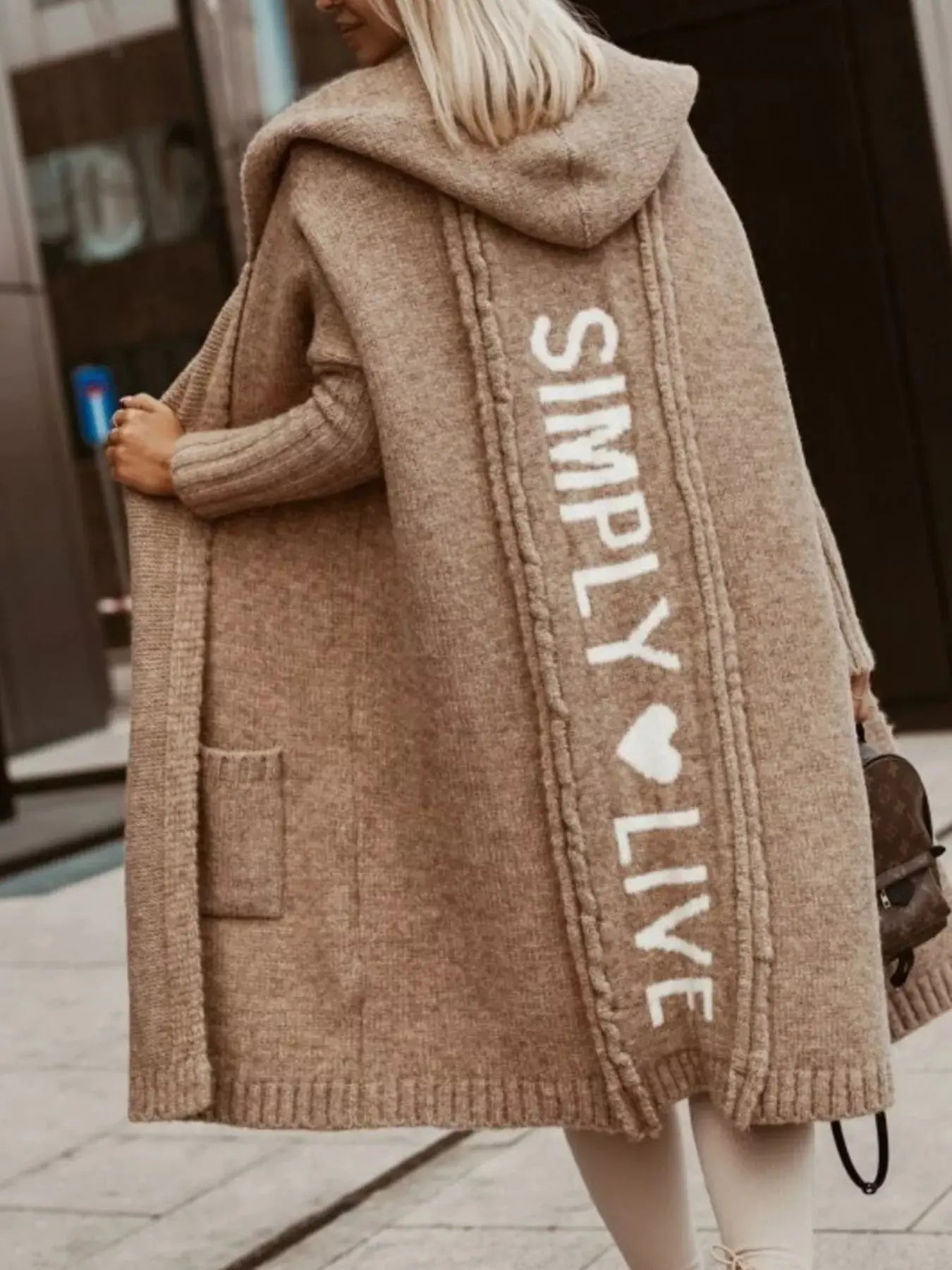 Full Size Hooded Knit Open Front Cardigan - Be Bliss Boutique