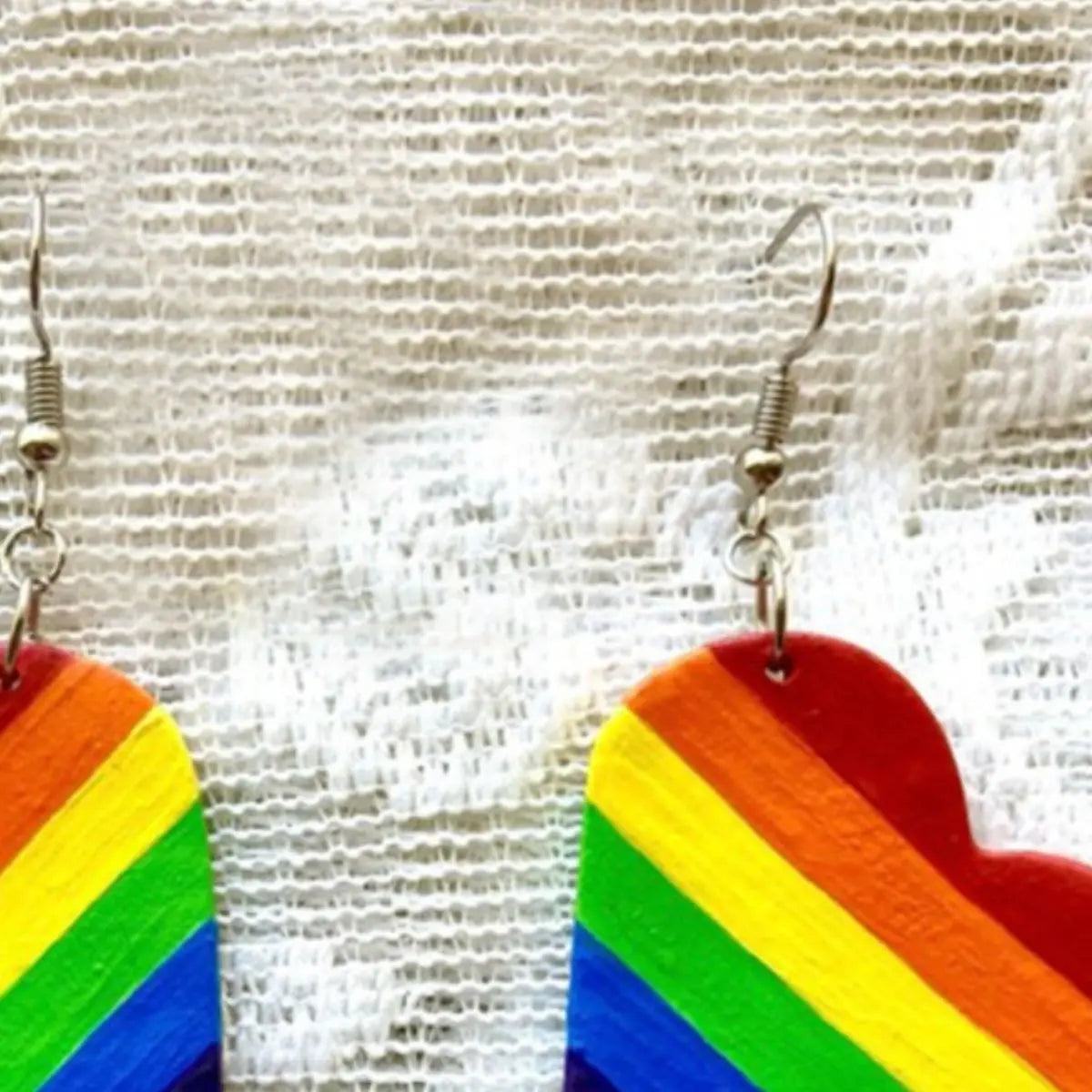 Leather Colorful Striped Heart Earrings - Be Bliss Boutique
