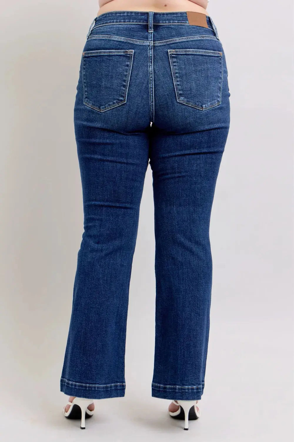 Full Size High Rise Flare Judy Blue Jeans with Pockets - Be Bliss Boutique