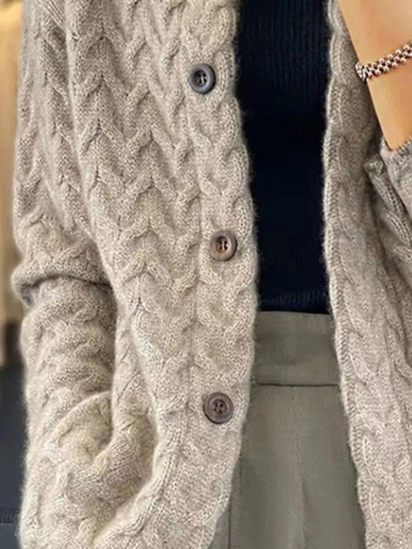 Textured Knit Button Down Cardigan - Be Bliss Boutique