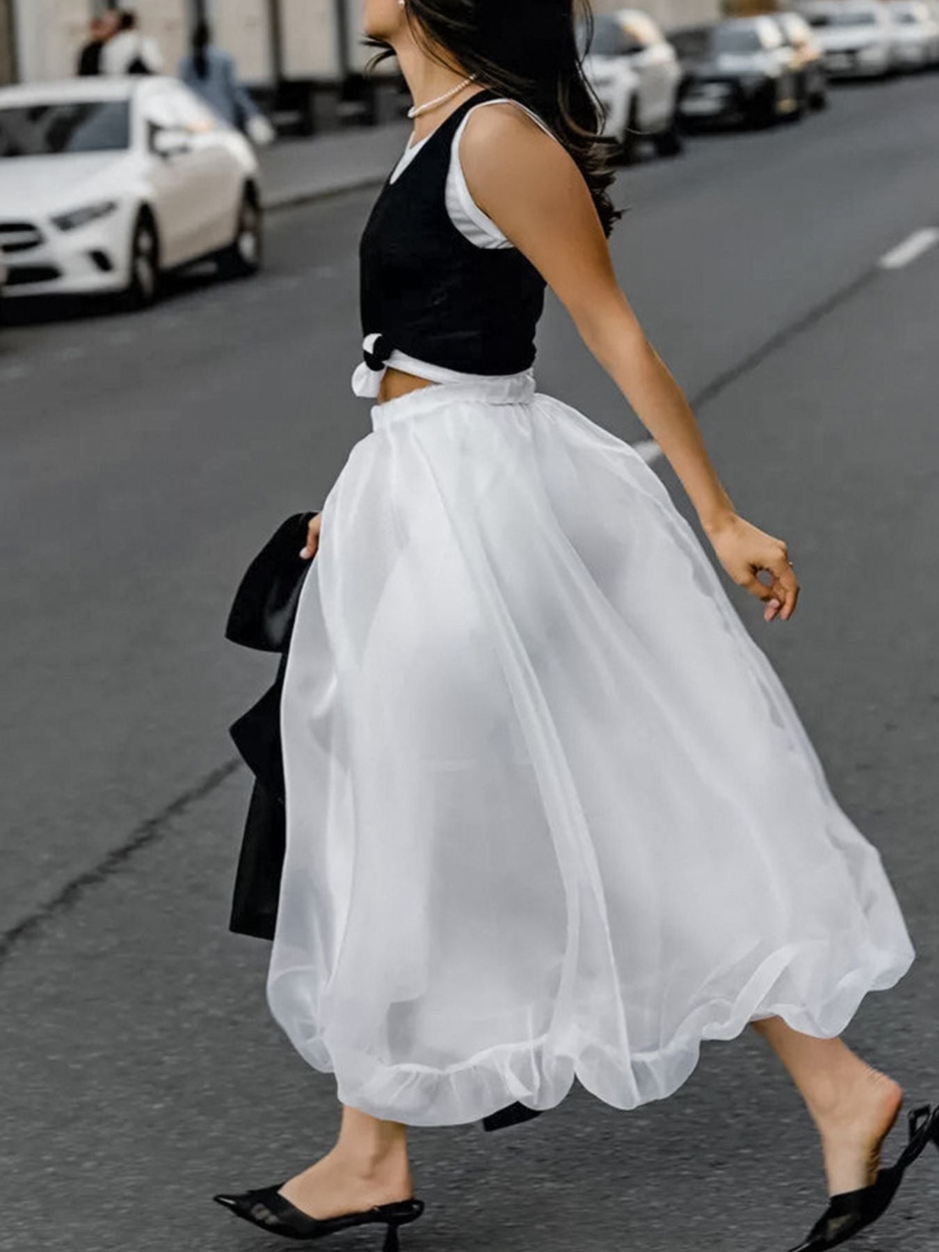 Sheer Flowy Elastic Waist Midi Skirt - Be Bliss Boutique