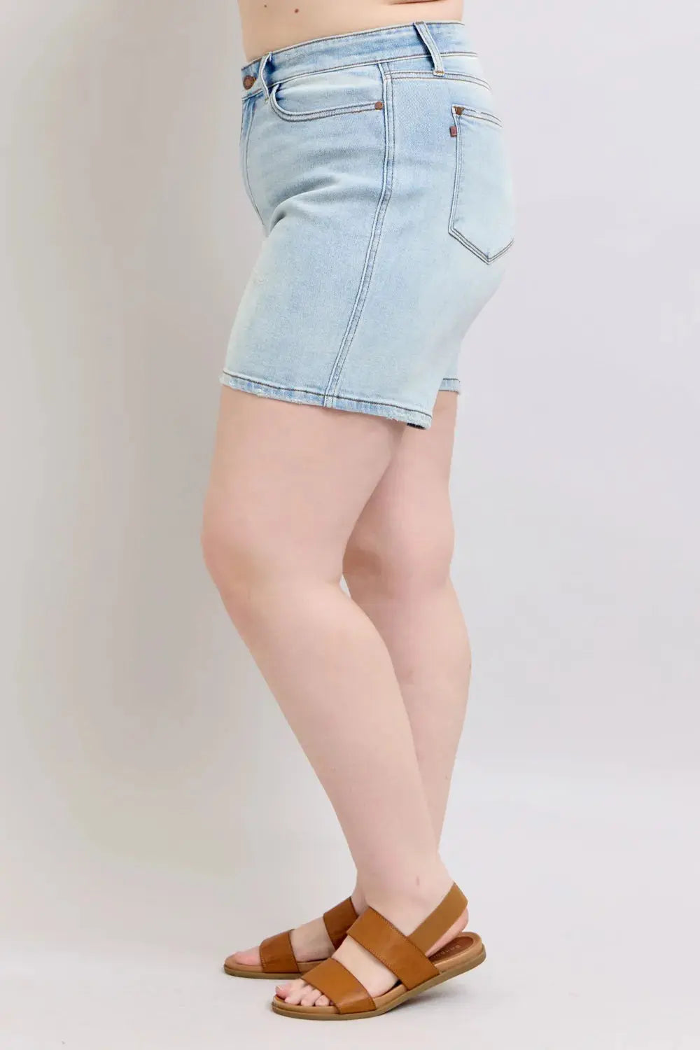 Judy Blue Jeans Plus Size 2 Button Denim Shorts with Pockets - Be Bliss Boutique