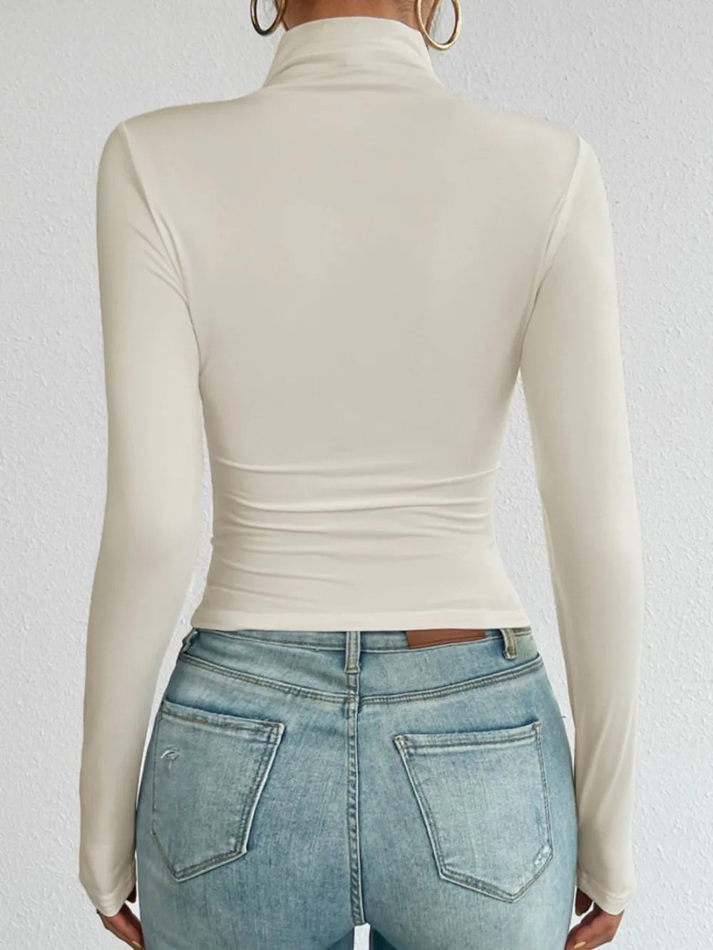 Devine Mock Neck Long Sleeve T-Shirt - Be Bliss Boutique