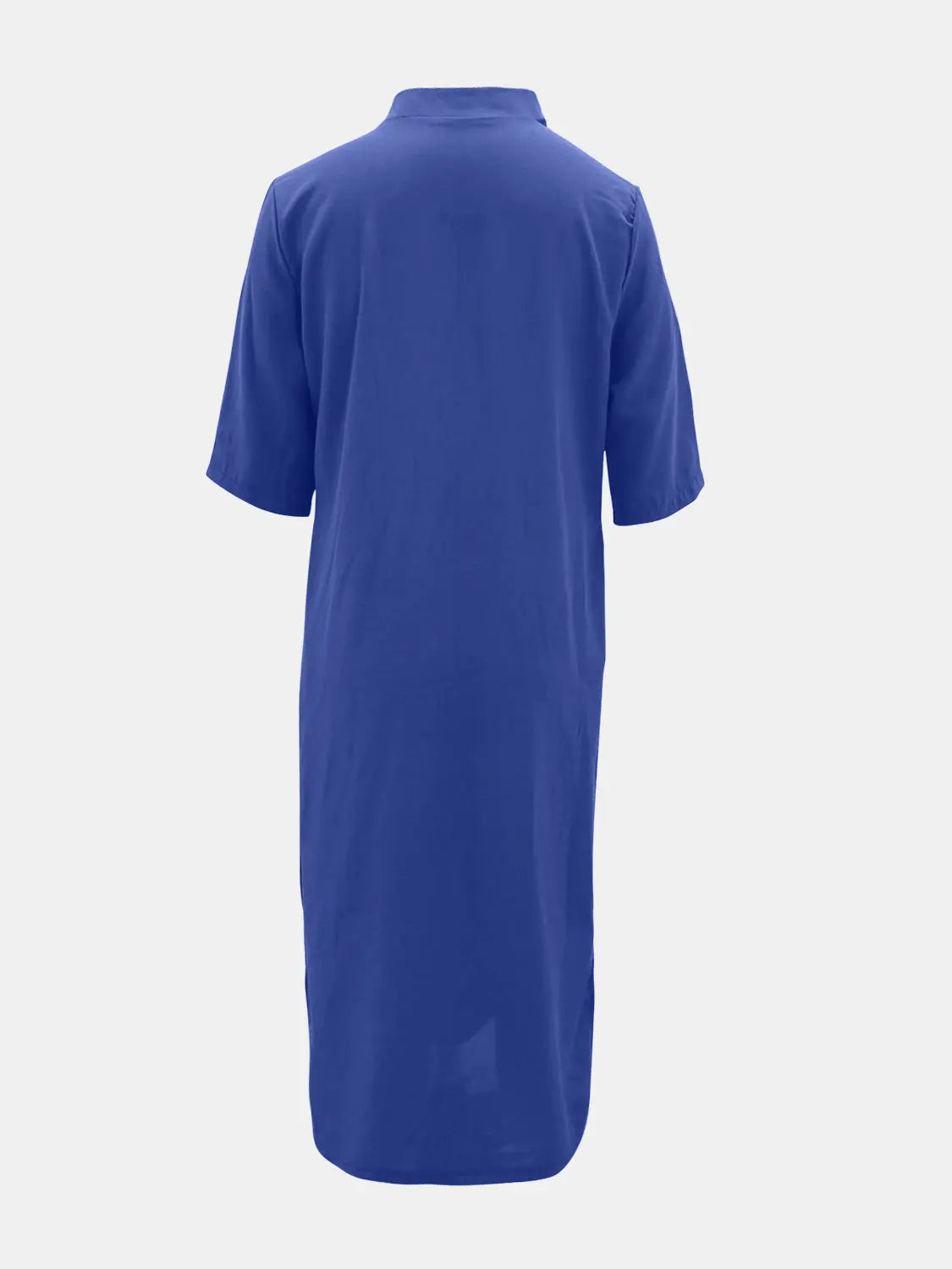 Full Size Notched Half Sleeve Midi Dress - Be Bliss Boutique