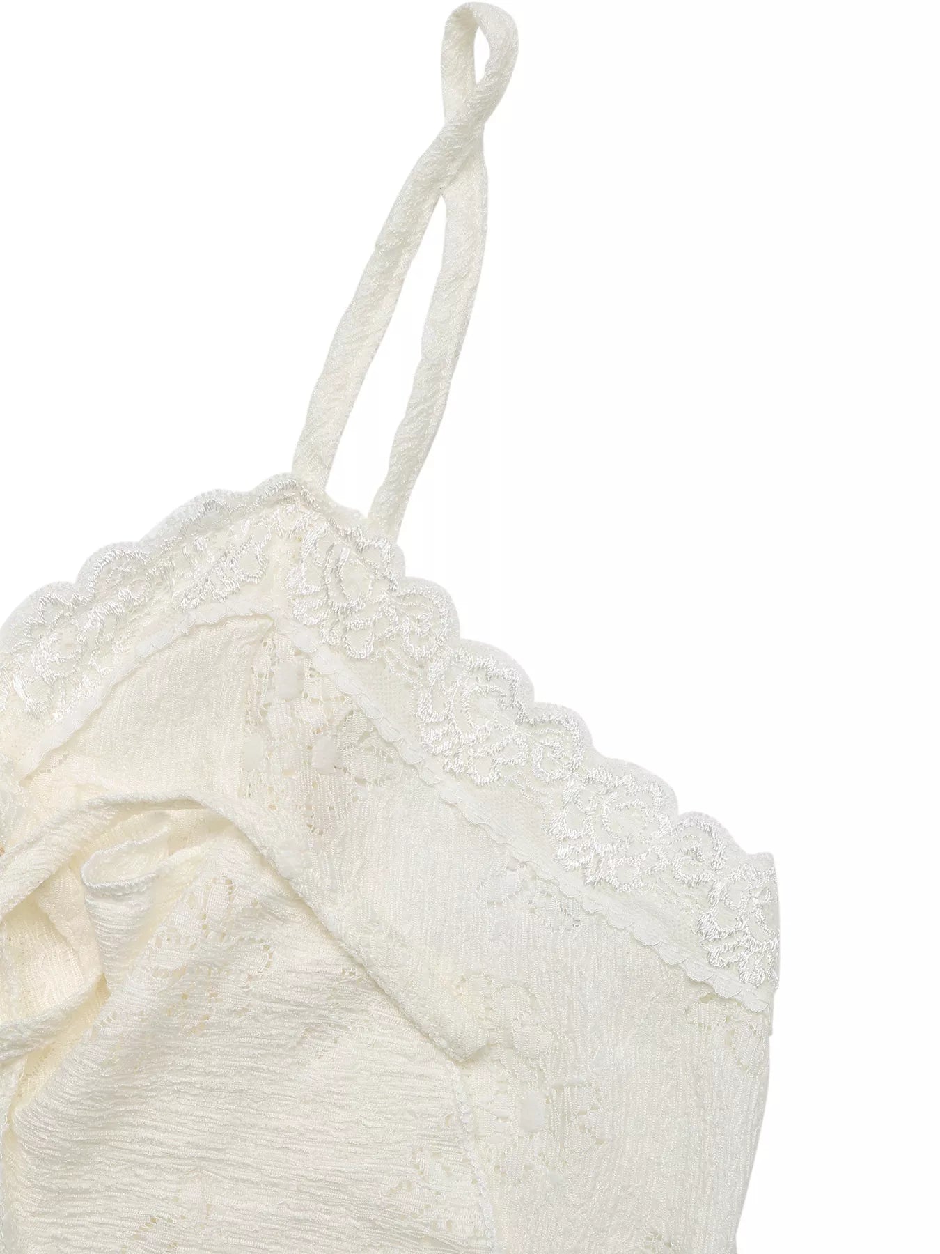 Tie-Front Ruffle Hem Lace Cami Tank - Be Bliss Boutique