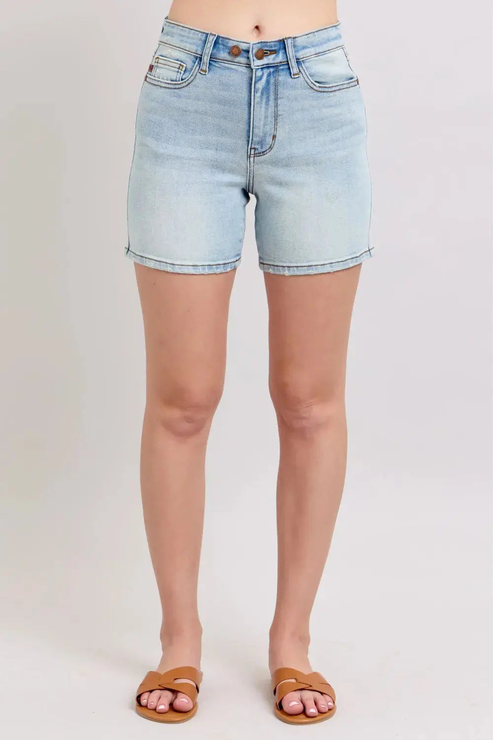 Judy Blue Jeans Plus Size 2 Button Denim Shorts with Pockets - Be Bliss Boutique