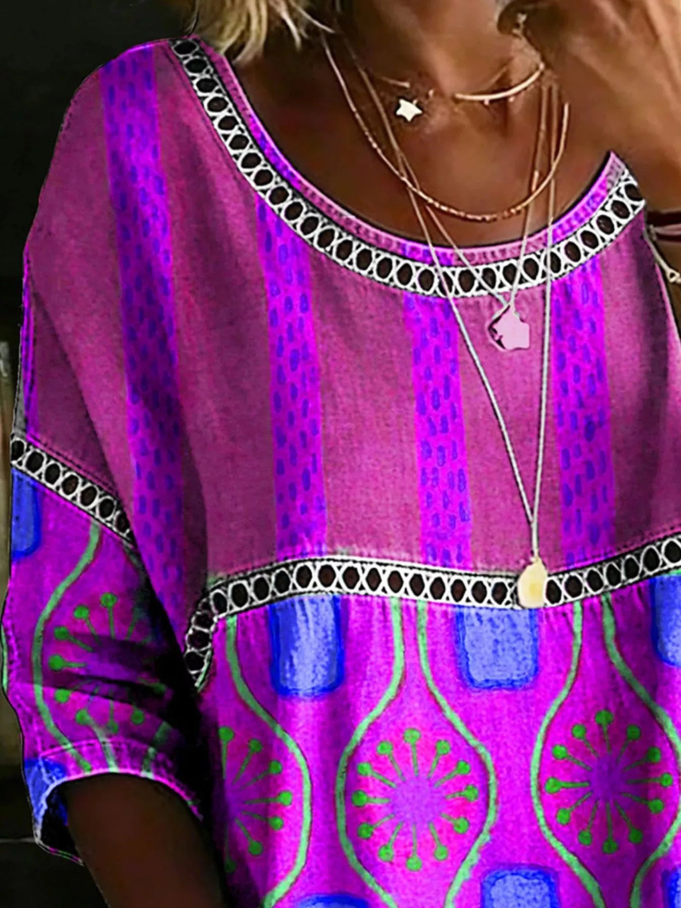 Full Size Hollow Out Round Neck Top - Be Bliss Boutique