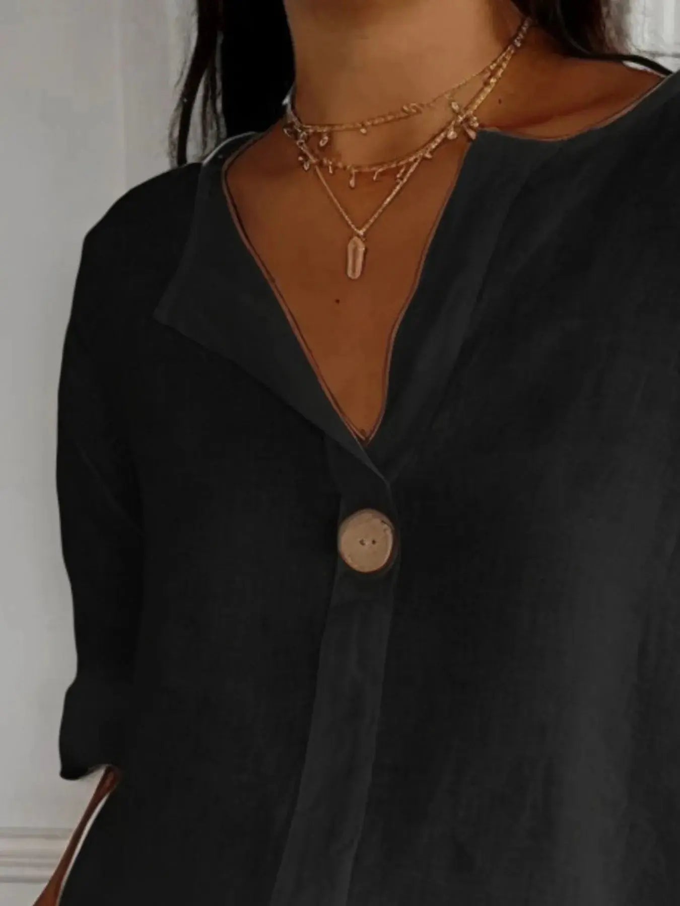 Breezy Button-Front Relaxed Linen Blouse - Be Bliss Boutique