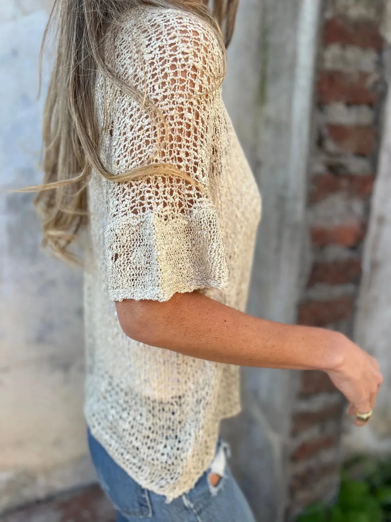 Full Size Knit Openwork One Button Cardigan - Be Bliss Boutique