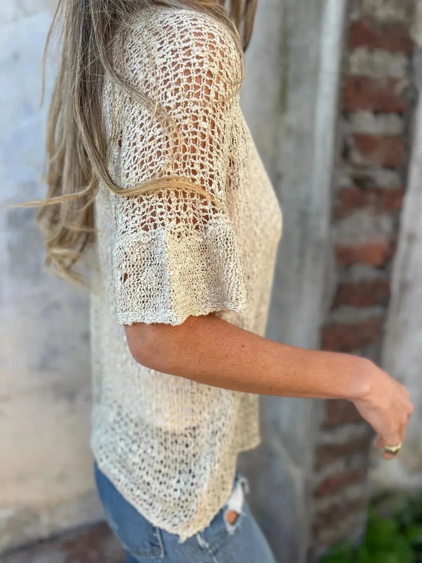 Full Size Knit Openwork One Button Cardigan - Be Bliss Boutique