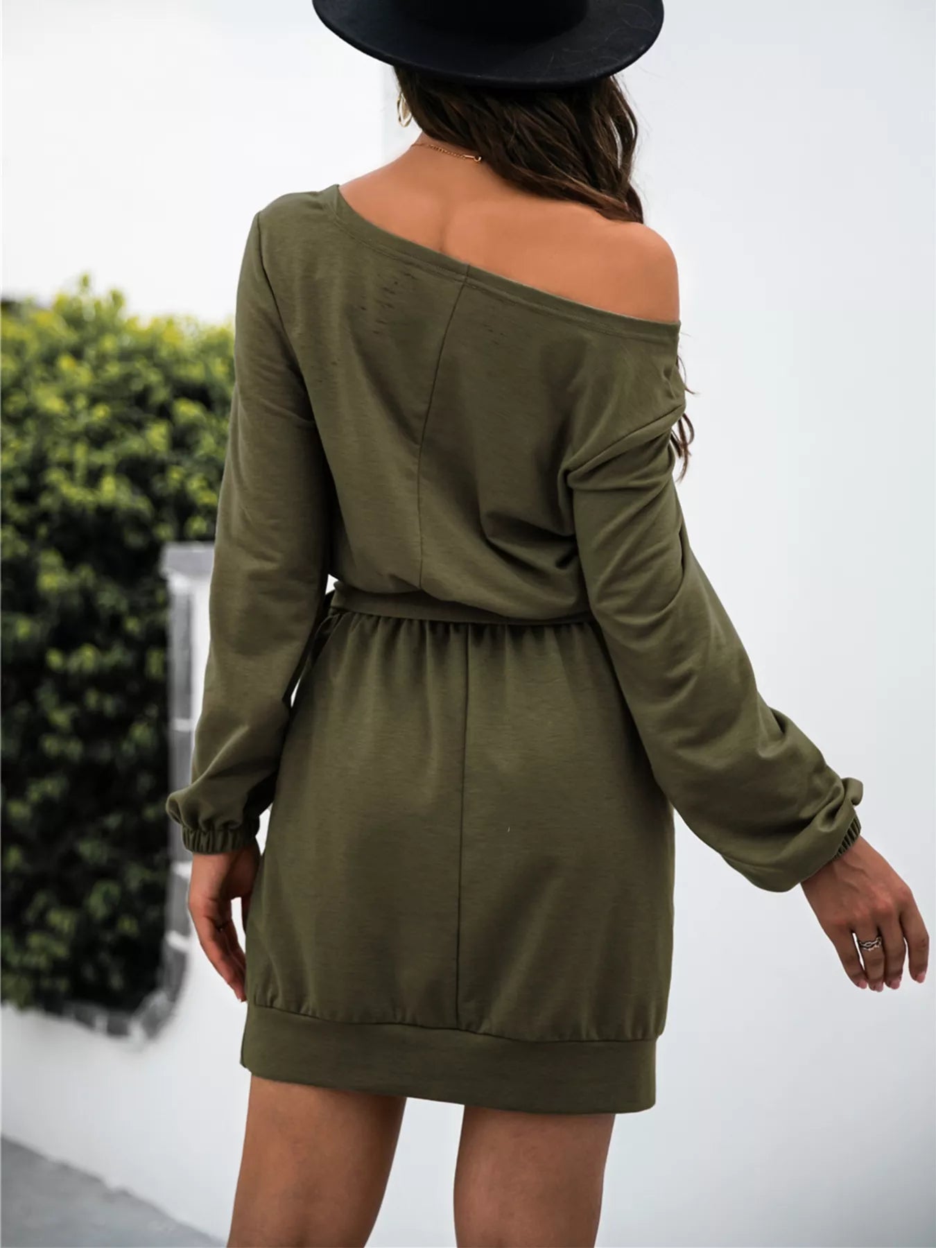 One Shoulder Tie Waist Dress - Be Bliss Boutique