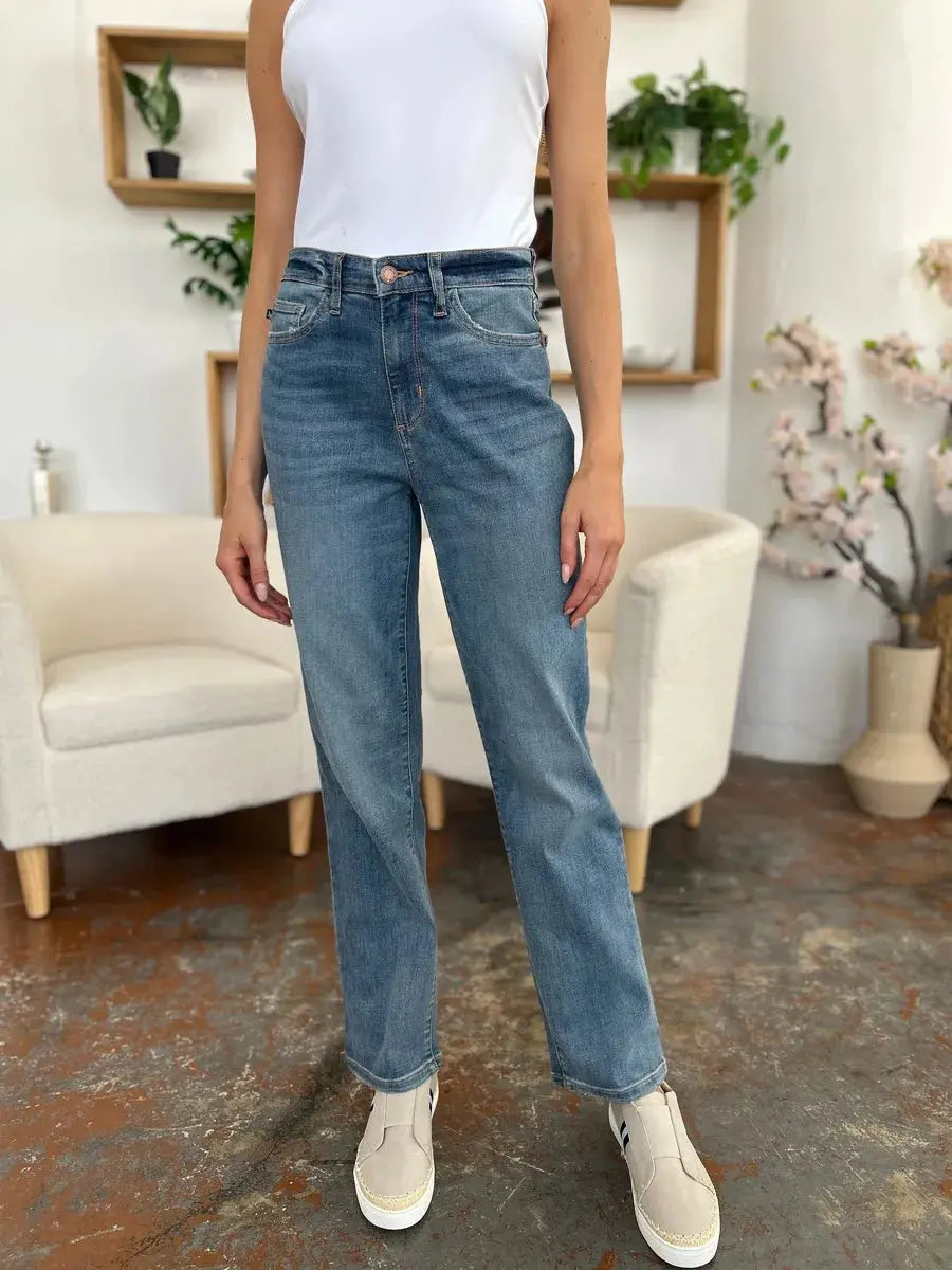 Full Size/Plus Size High Waist Straight Judy Blue Jeans - Be Bliss Boutique