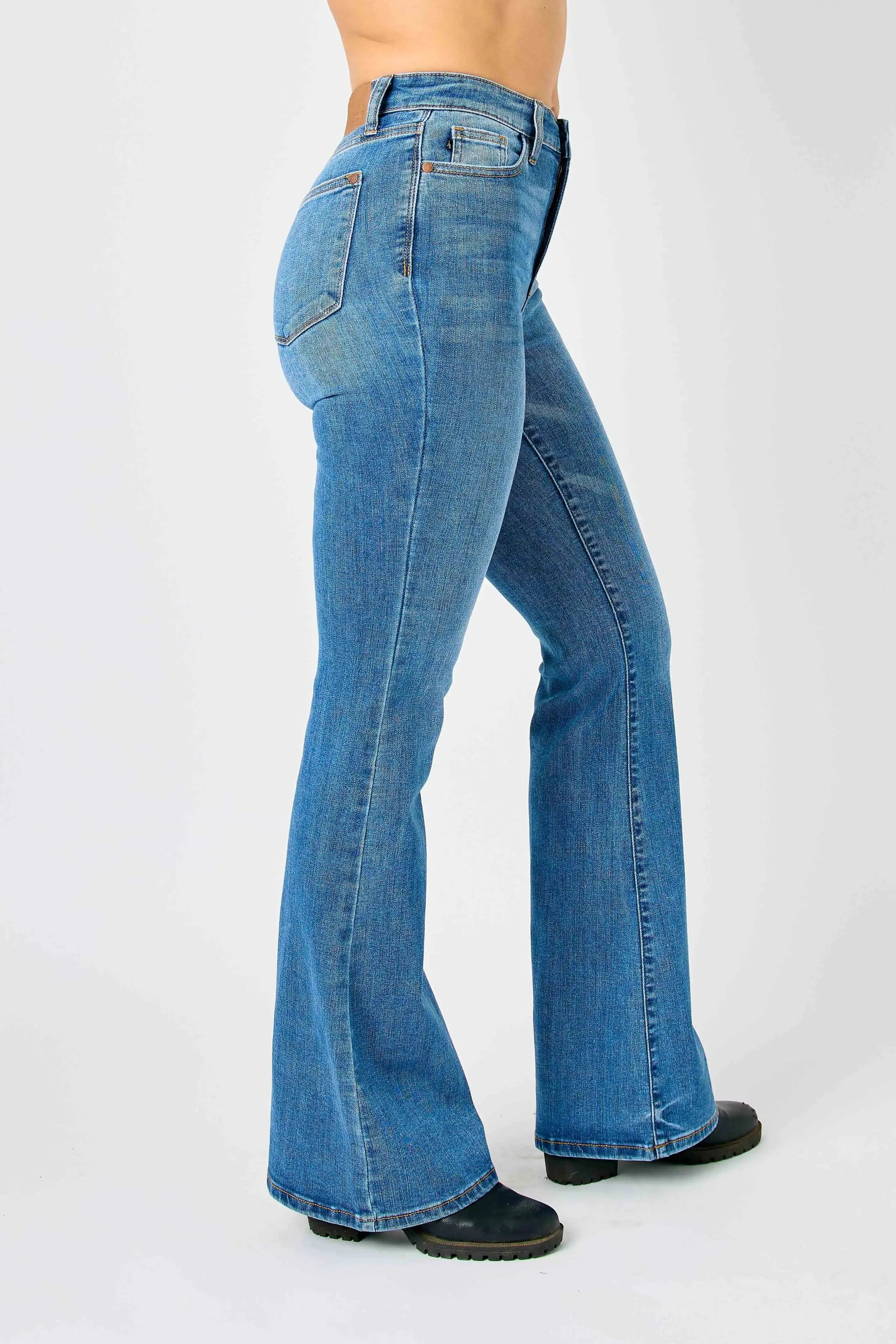High Waist Classic Flare Judy Blue Jeans – Full & Plus Size - Be Bliss Boutique