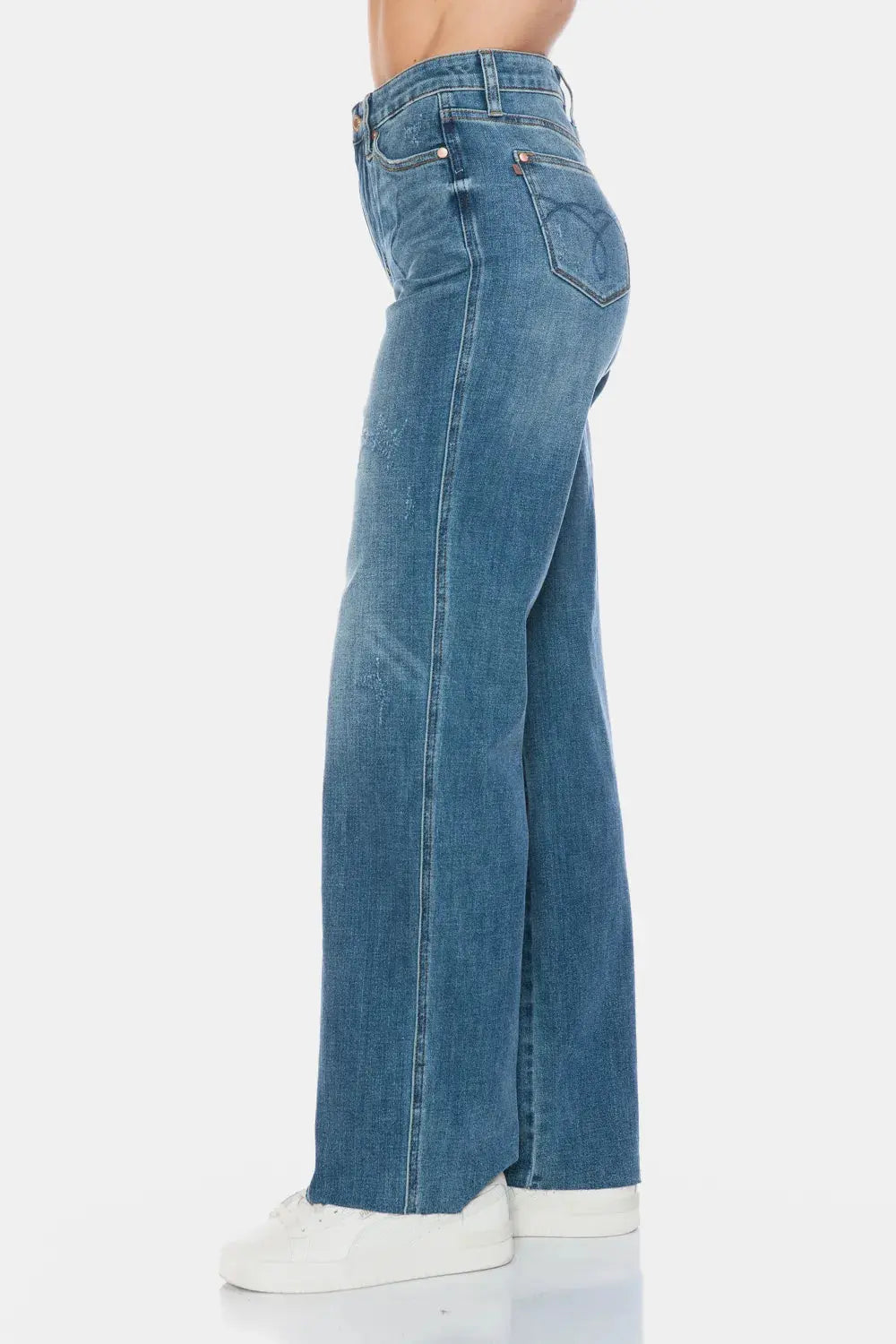 Full Size/Plus Size Tummy Control Cut Raw Hem Straight Judy Blue Jeans - Be Bliss Boutique