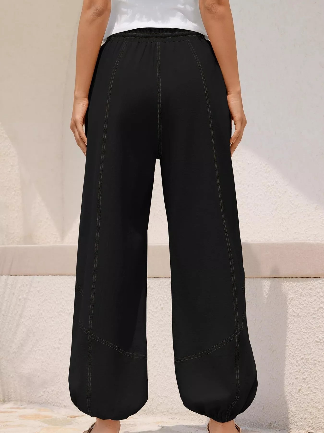 Wide Leg Drawstring Pants -  Be Bliss Boutique