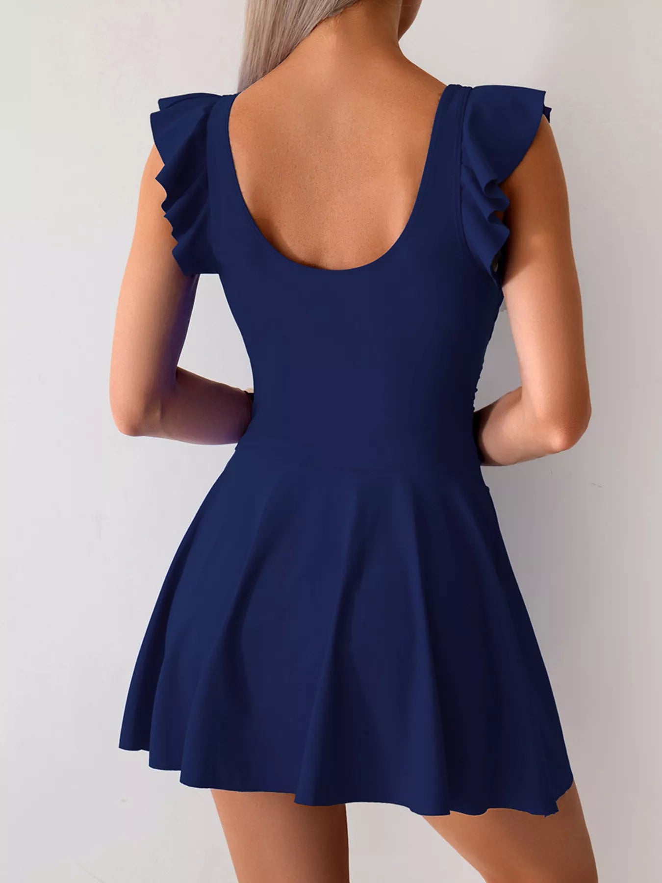 Ruffled Sleeve One Piece Swim Dress - Be Bliss Boutique