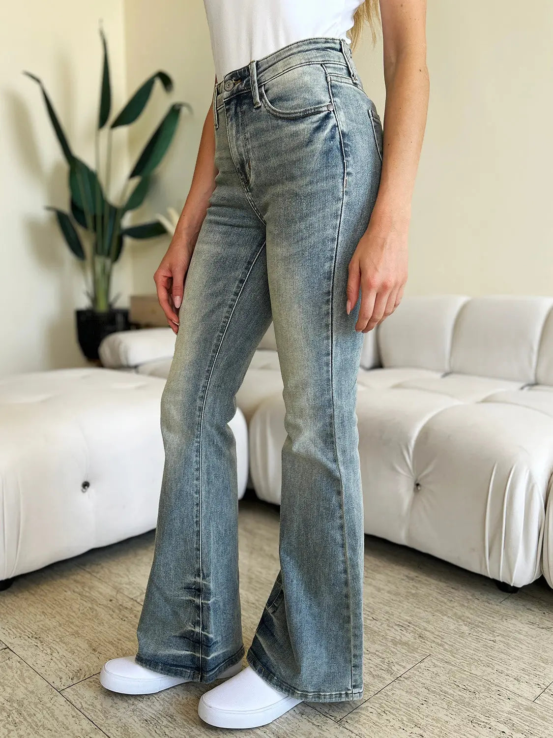 Judy Blue Full Size High Waist Flare Jeans - Be Bliss Boutique