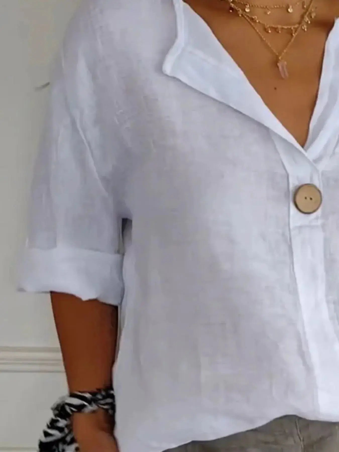 Breezy Button-Front Relaxed Linen Blouse - Be Bliss Boutique