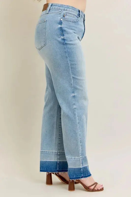 Judy Blue Jeans - Plus Size Mr Release Hem Wide Leg - Be Bliss Boutique