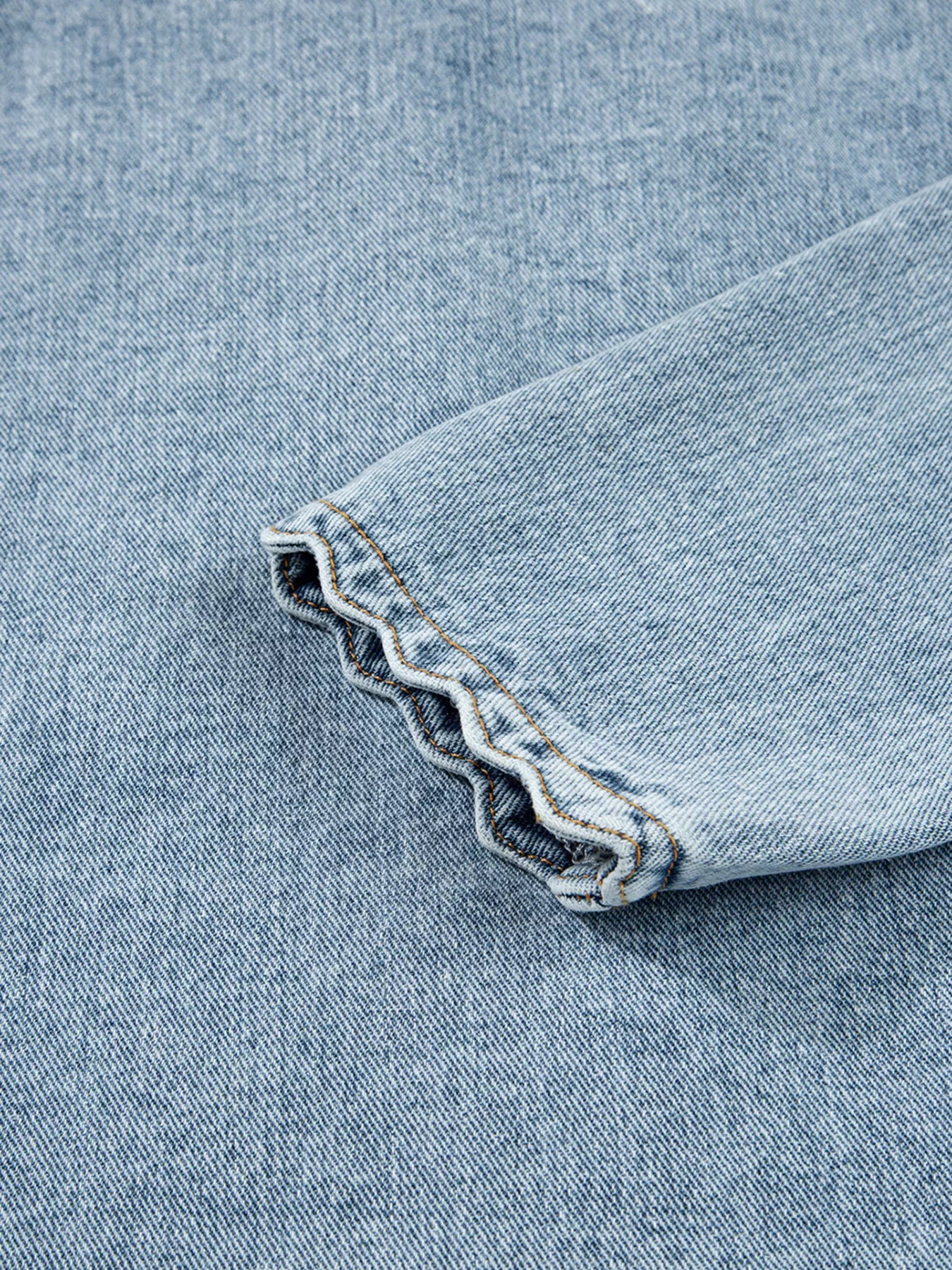 Scallop Trim Collar Patched Pocket Button Up Denim Jacket - Be Bliss Boutique