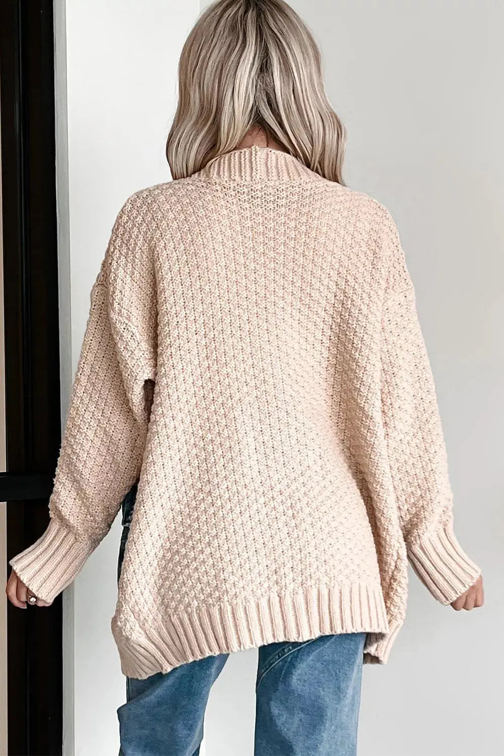 Textured Open Front Knit Cardigan - Be Bliss Boutique