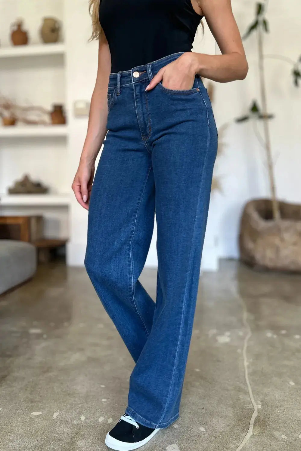 Full Size High Rise Straight Leg Judy Blue Jeans - Be Bliss Boutique