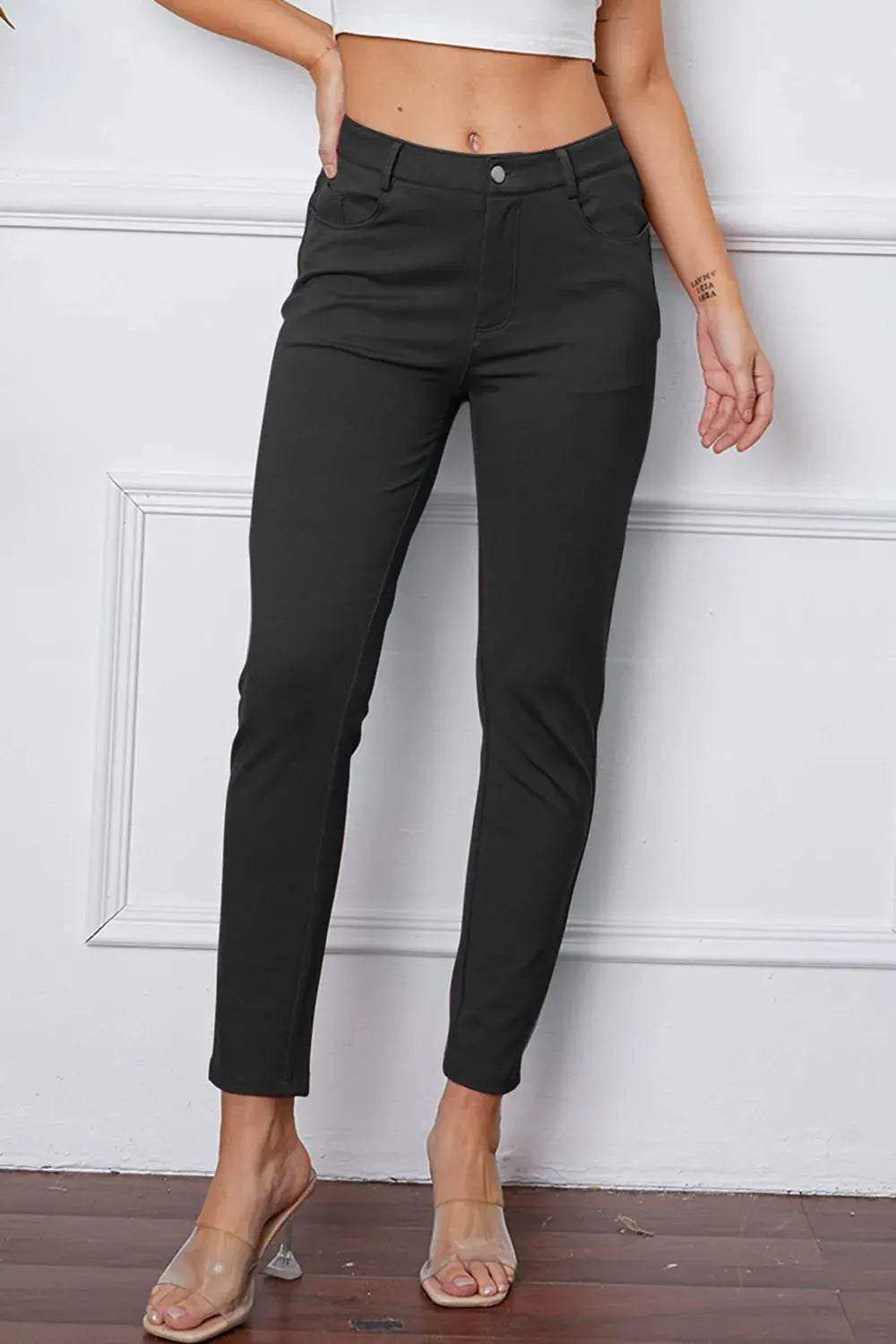 Basic BAE Full Size StretchyStitch High Waist Skinny Pants - Be Bliss Boutique