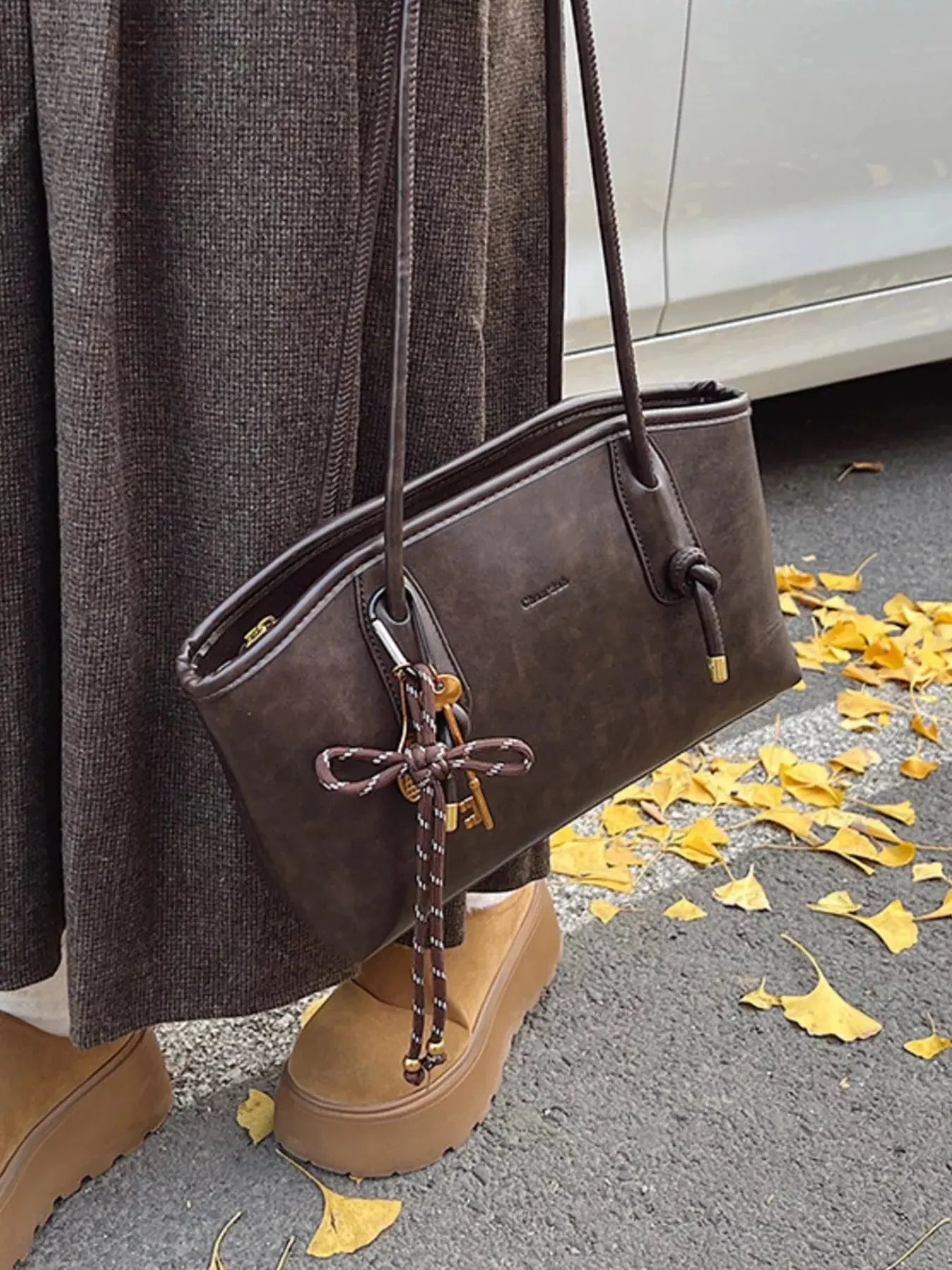 Vintage Style Leather Shoulder Bag - Be Bliss Boutique