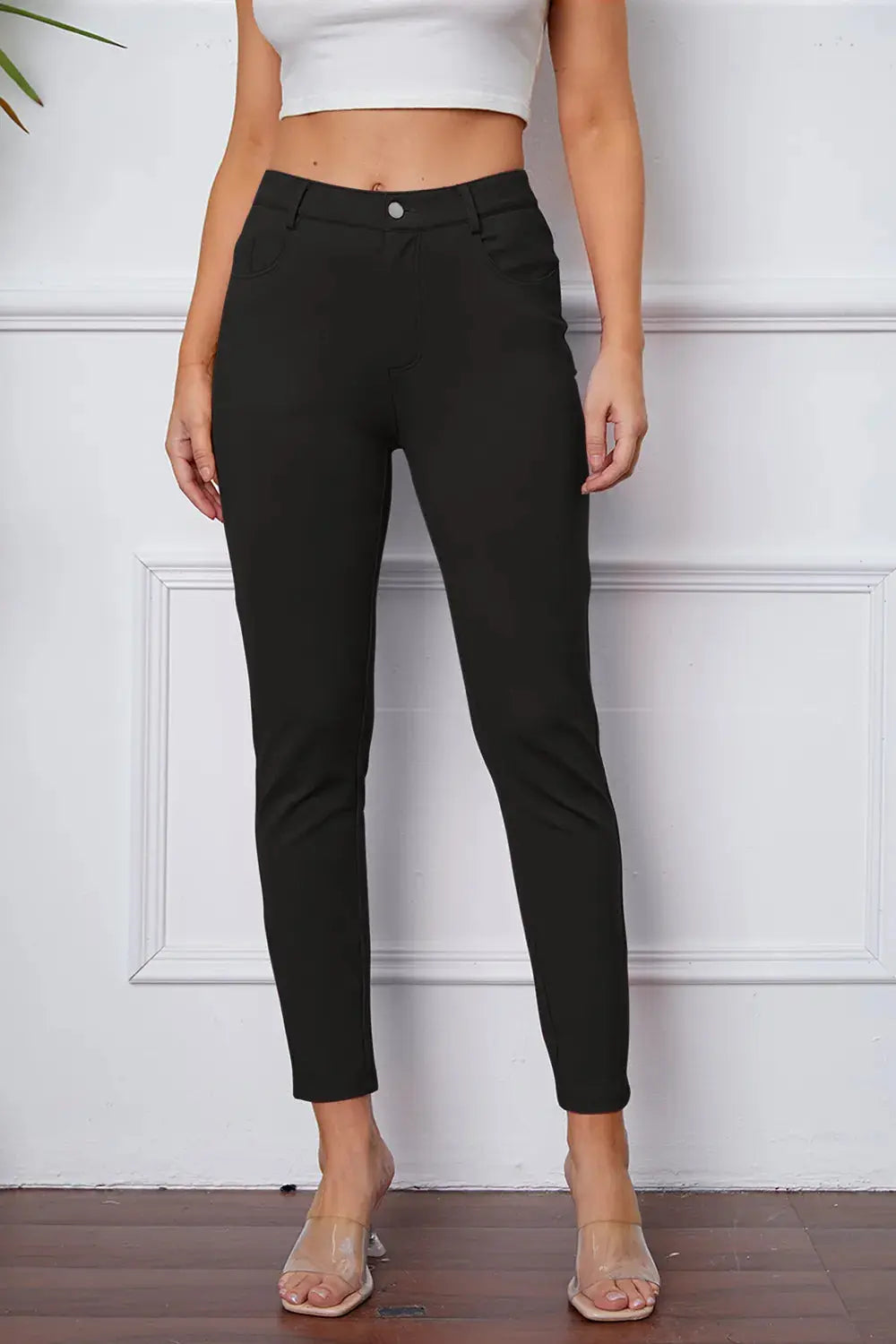 Basic BAE Full Size StretchyStitch High Waist Skinny Pants - Be Bliss Boutique