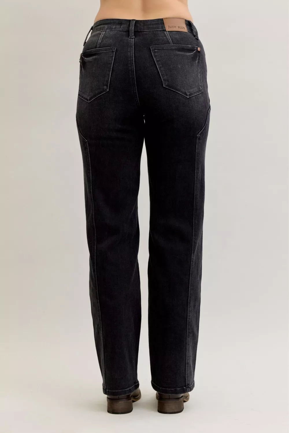 Judy Blue Jeans - Mid Rise Straight Western Seam Detail Jeans - Be Bliss Boutique