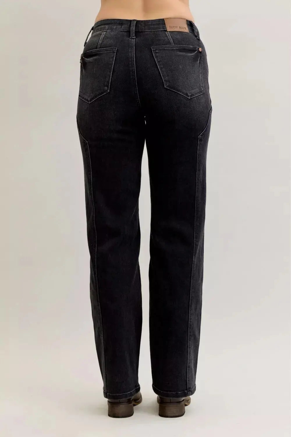 Judy Blue Jeans - Mid Rise Straight Western Seam Detail Jeans - Be Bliss Boutique