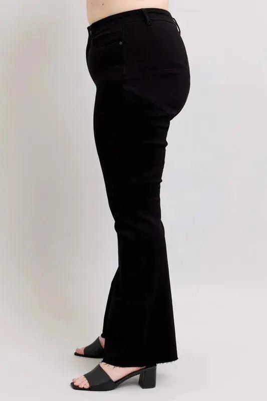 Plus Size High Waist Star Seam Detail Flare Leg Judy Blue Jeans - Be Bliss Boutique