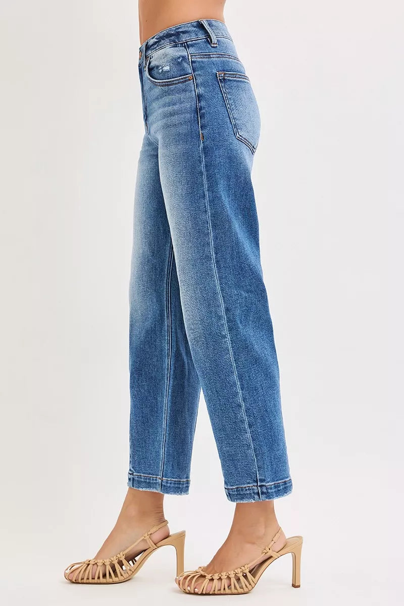 RISEN High Rise Crop Boyfriend Tapered Jeans - Be Bliss Boutique