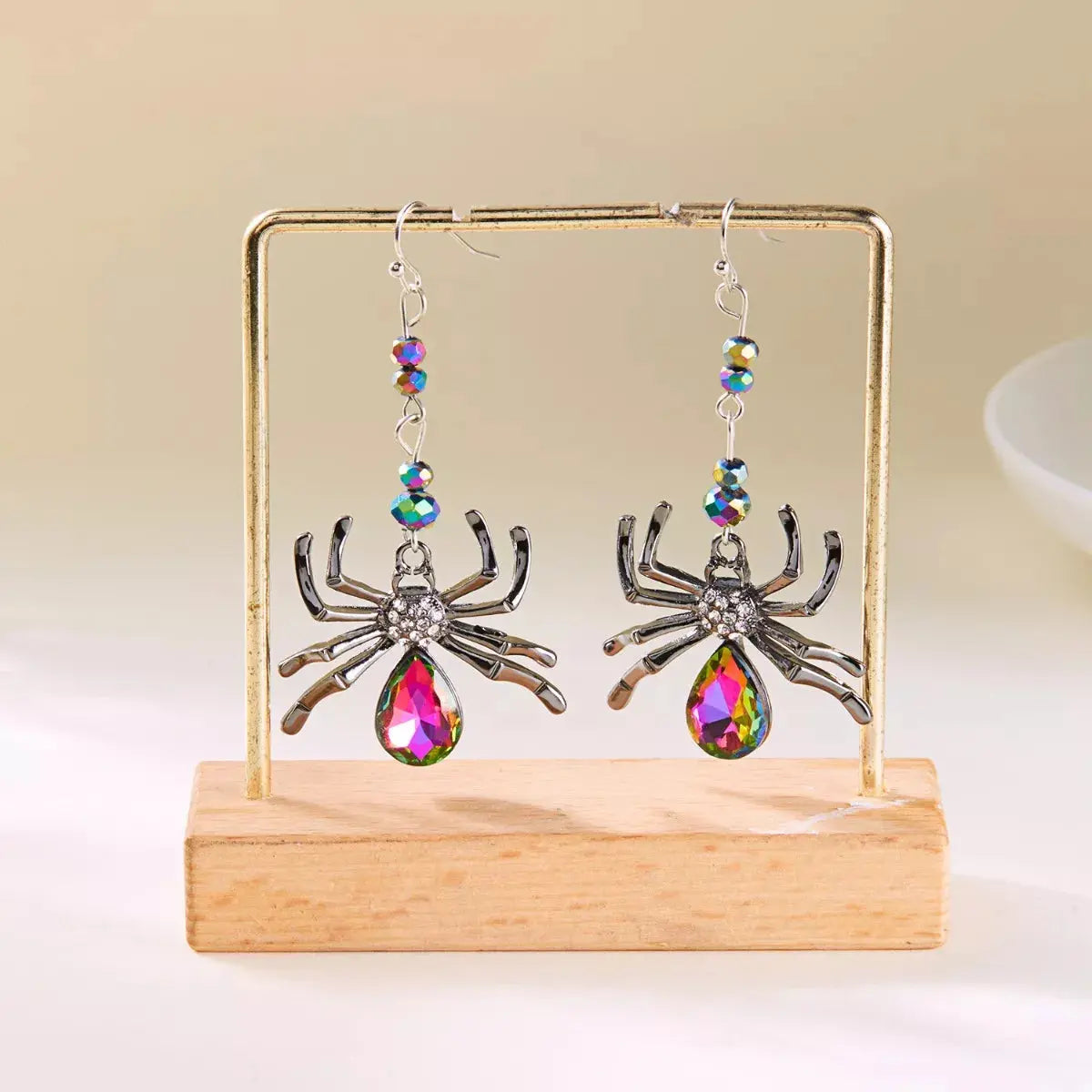 Crystal Spider Halloween Dangle Earrings - Be Bliss Boutique