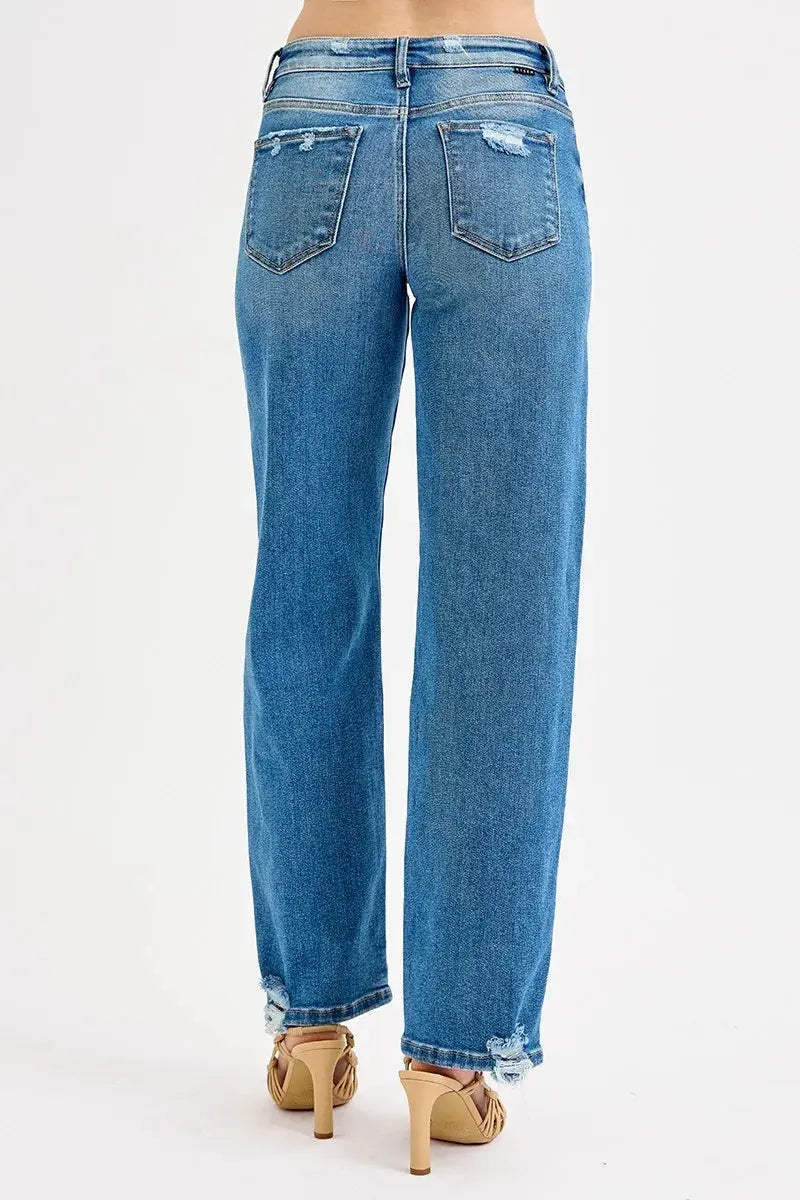 Full Size/Plus Size Mid Rise Baggy RISEN Jeans - Be Bliss Boutique