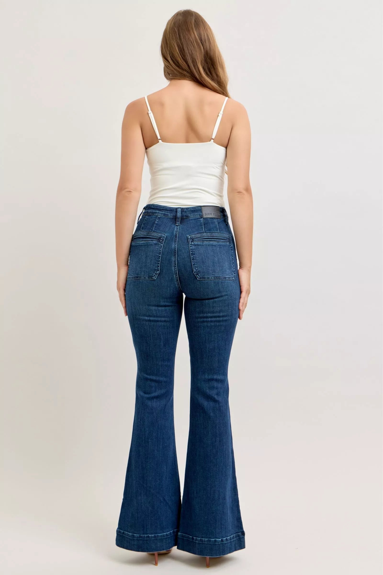 Judy Blue Jeans - High-Waisted Flare Jeans with Front Pockets - Be Bliss Boutique